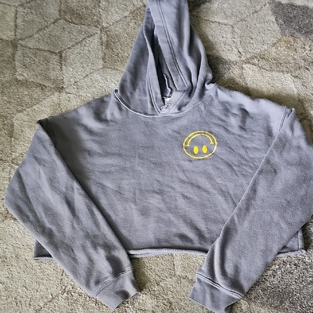 Gray Crop Hoodie